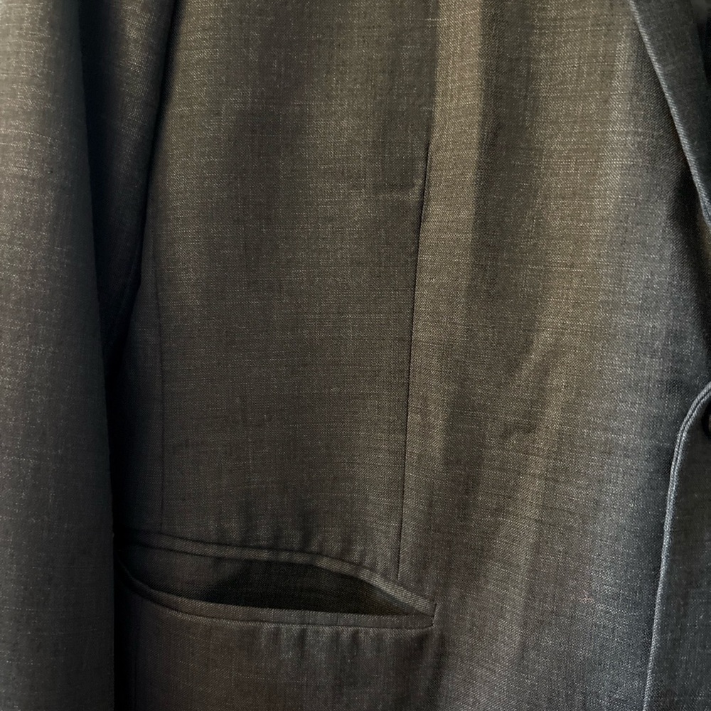 Classic Women's Charcoal Gray Blazer Two-Button Structured Suit Jacket M L - Picture 11 of 11
